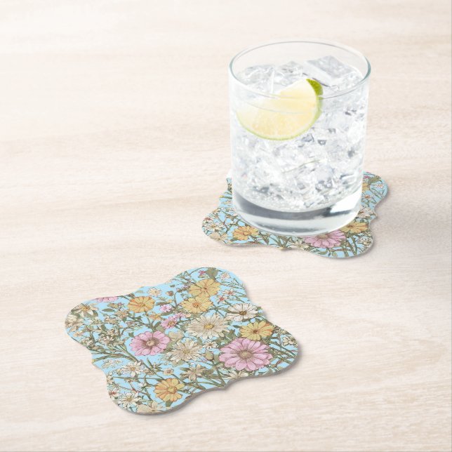 warm flowers resembling spring paper coaster (Insitu)