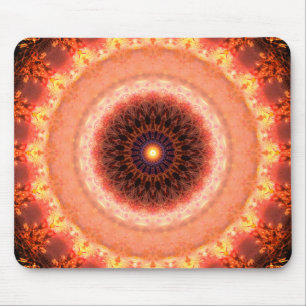 Warm Fractal Reflections Mouse Pad