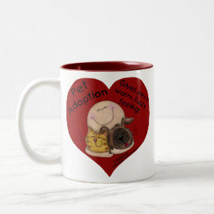 Warm, Fuzzy Feeling! Heart Two-Tone Coffee Mug
