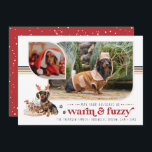 Warm & Fuzzy | Pet Holiday Photo Card<br><div class="desc">Pets are a part of the family and no doubt about it, they deserve a place on your Christmas cards! Featuring a fun lettering and cute illustrations this card is a great way to celebrate the friendship you share with your furry friend. Add your custom wording to this design by...</div>