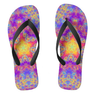 Warm Glow Star Bright Colour Swirl Kaleidoscope Jandals