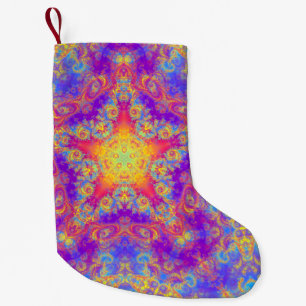 Warm Glow Star Bright Colour Swirl Kaleidoscope Small Christmas Stocking