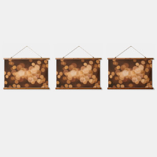 Warm Gold Abstract Bokeh Lights Hanging Tapestry