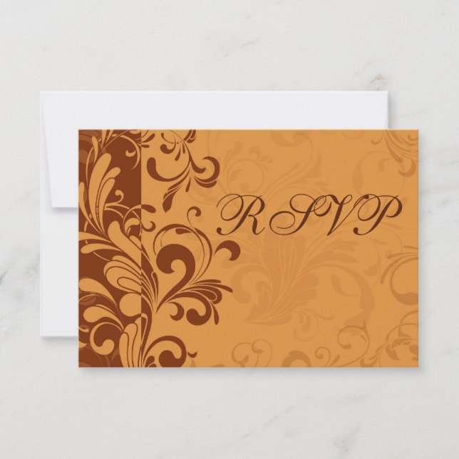 Warm Golden Autumn Swirl Invitation (Front)