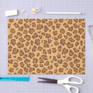 Warm Golden Brown Classic Leopard Print Decoupage Tissue Paper