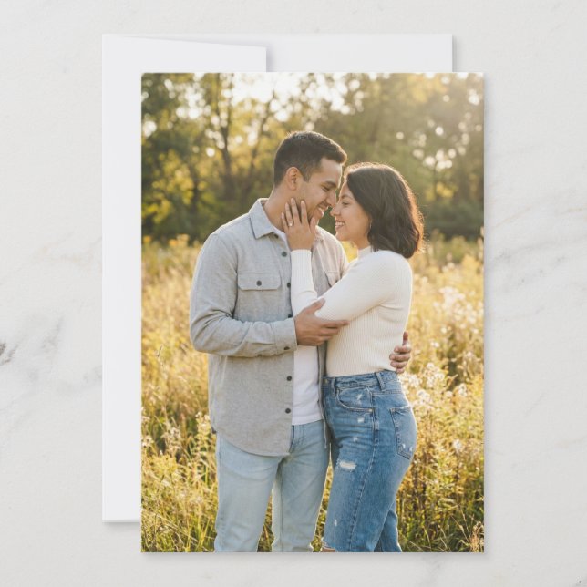 Warm Golden Romantic Photo Invitation (Front)