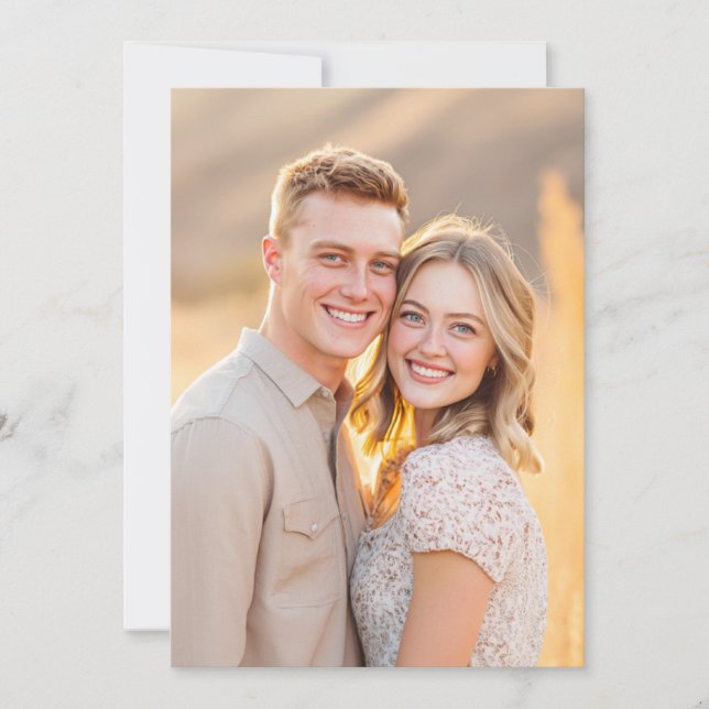 Warm Golden Romantic Photo Invitation (Front)