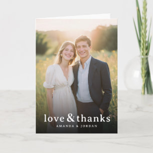 Warm Golden Romantic Photo Thank You Card