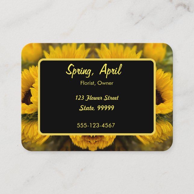 Warm Golden Sunflower Custom Business Card (Front)