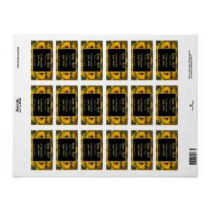 Warm Golden Sunflower Custom Label