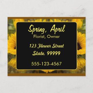 Warm Golden Sunflower Custom Postcard