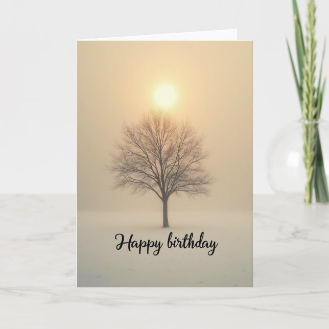 Warm Golden Tree Card (Front)