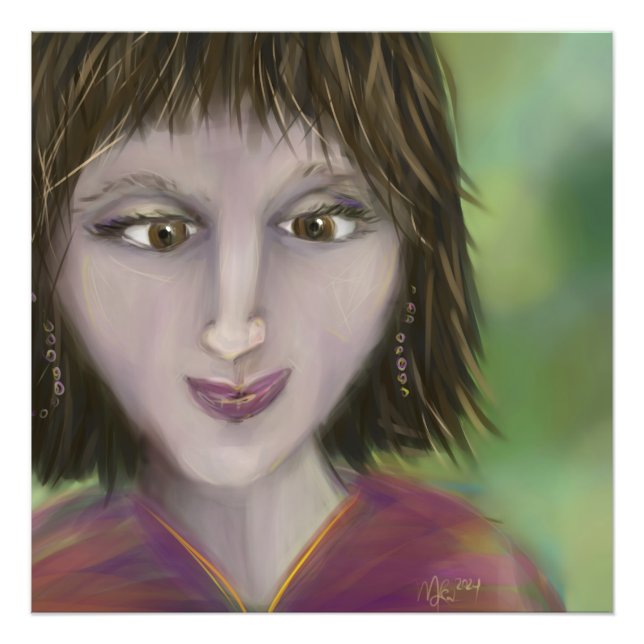 Warm Grace Personality Portrait Feminine Art Photo Print (Front)