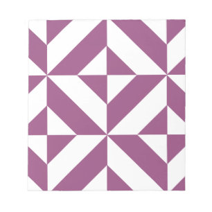 Warm Grape Geometric Deco Cube Pattern Notepad