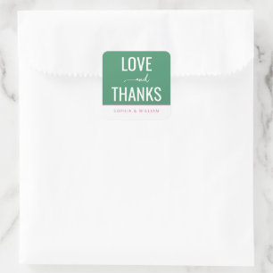 Warm Green Gratitude Card Square Sticker