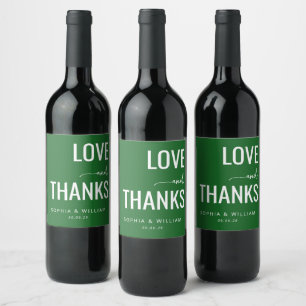 Warm Green Love Thanks Wine Label