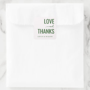 Warm Green Minimalist Wedding Stickers