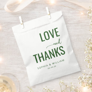 Warm Green Typographic Gratitude Favour Bags