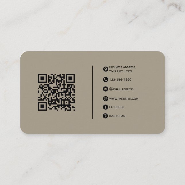 Warm Grey – Fully Customisable Elegant Design Business Card (Back)