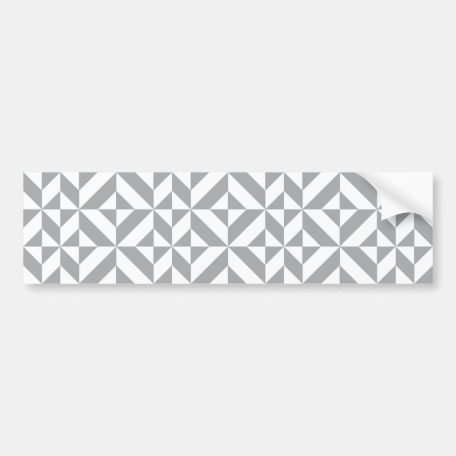 Warm Grey Geometric Deco Cube Pattern Bumper Sticker (Front)