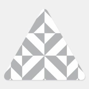 Warm Grey Geometric Deco Cube Pattern Triangle Sticker