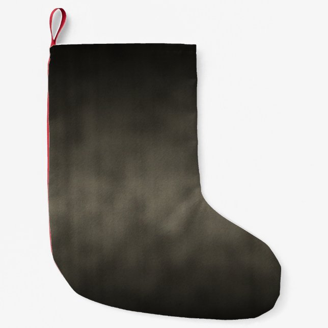Warm Grey Goth Ombre Background Art Small Christmas Stocking (Front)