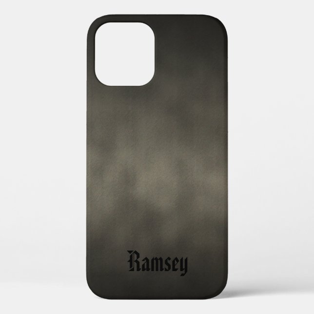 Warm Grey Gothic Ombre Art With Your Name Case-Mate iPhone Case (Back)
