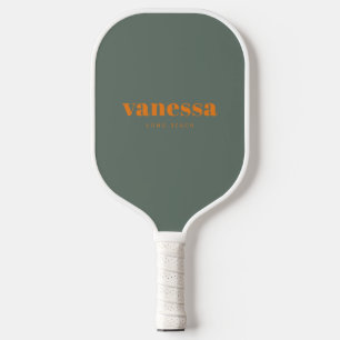 Warm Grey Minimal Modern Classic Name Pickleball Paddle