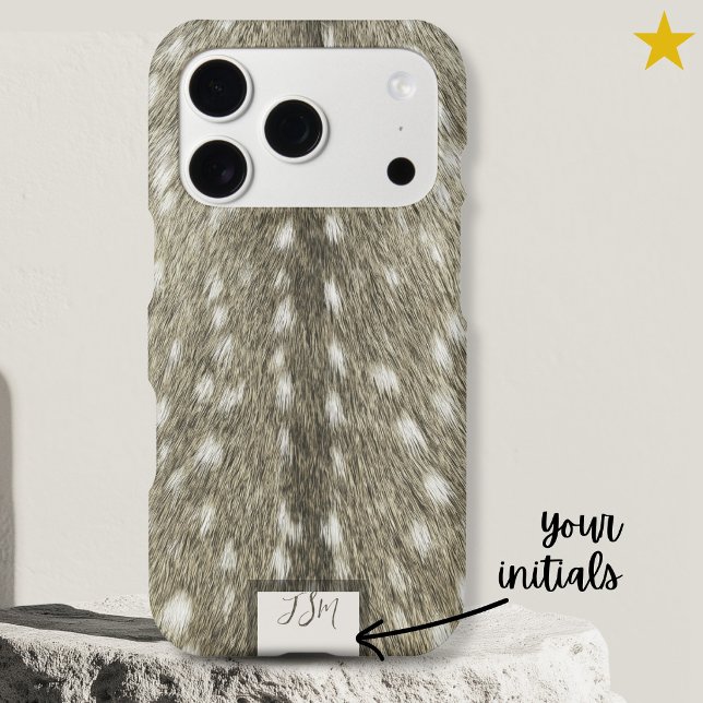 Warm Grey Realistic Deer Hair Fawn Spots Faux Fur  (Creator Uploaded)