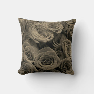 Warm Grey Roses Cushion