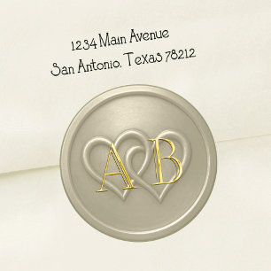Warm Grey Two Hearts Intertwined Wedding Classic Round Sticker