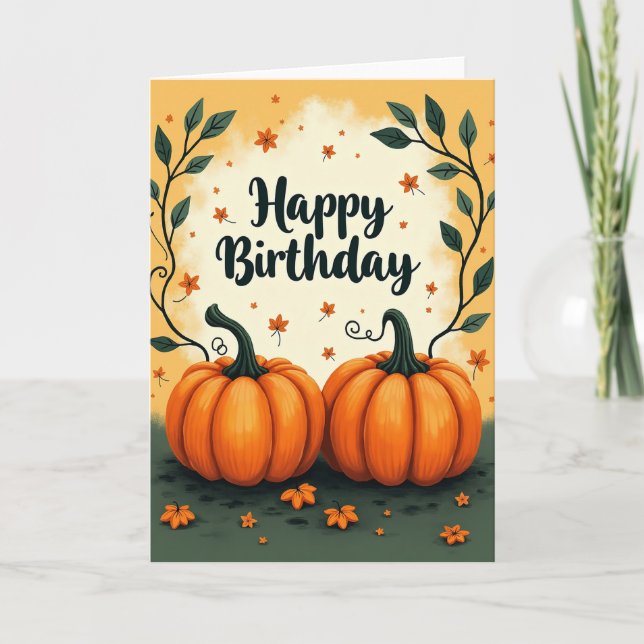 Warm Harvest Birthday Card (Front)