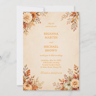 Warm Harvest Floral Invitation