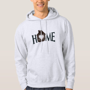 Warm Heart Home Typography House-Shaped 'O' Design Hoodie