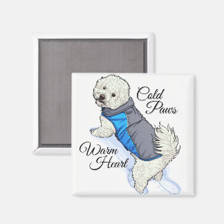 Warm Heart Snow Bichon  Magnet