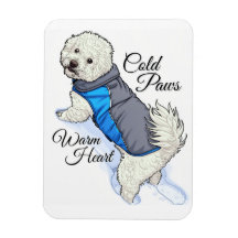 Warm Heart Snow Bichon Photo Magnet