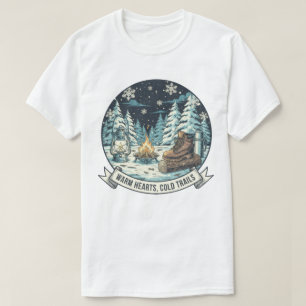Warm Hearts Cold Trails Winter Artwork T-Shirt