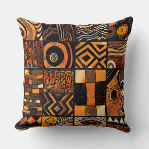 Warm Heritage Patchwork Cushion