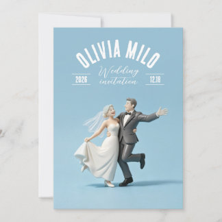 warm holding-hands artwork wedding invitation