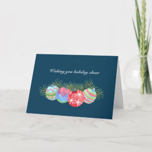 Warm Holiday Cheer Design Blue Christmas Greeting Card