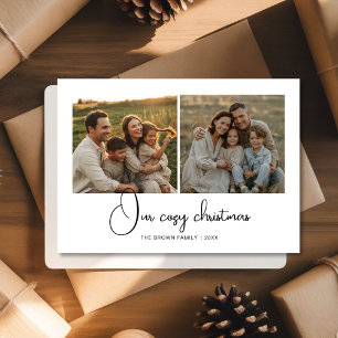 Warm Holiday Family 2 photo Greetings card