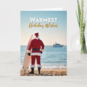Warm Holiday Santa Surfer Card