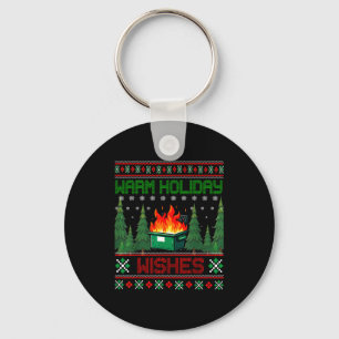Warm Holiday Wishes Christmas Lights Sweater Dumps Key Ring