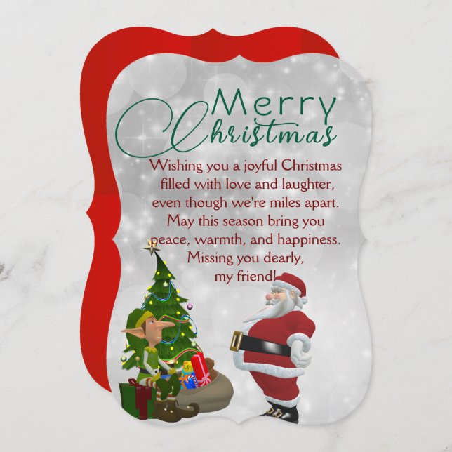 Warm Holiday Wishes from Afar Thank You Card (Front/Back)