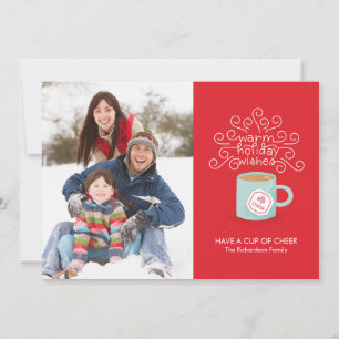 Warm Holiday Wishes Holiday Photo Card