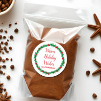 Warm Holiday Wishes Labels, Gift Tags, Christmas