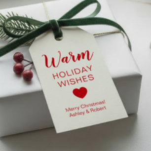 Warm Holiday Wishes Tag for Hot Chocolate, Coffee