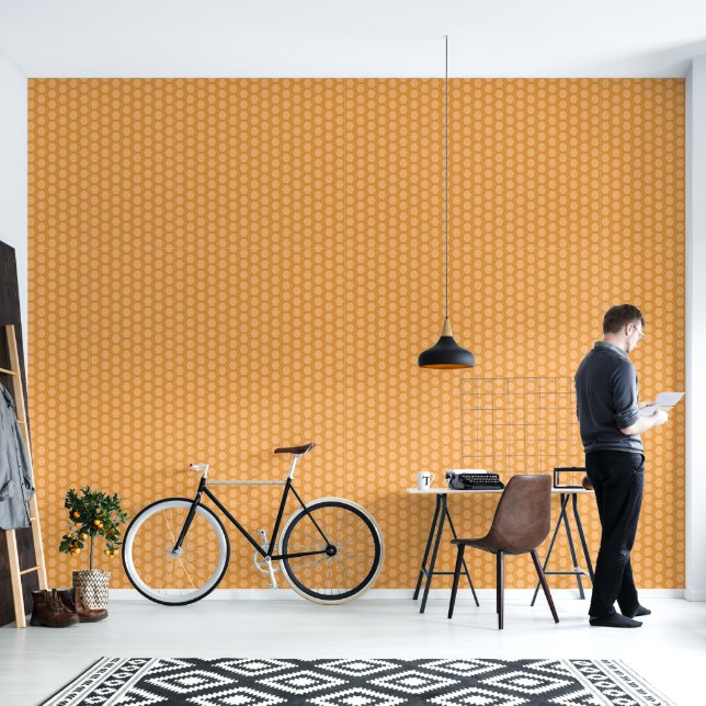 Warm honeycomb pattern Wallpaper (Living Room)