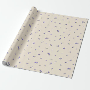Warm Ivory Japanese Balloon Flower Floral Pattern Wrapping Paper