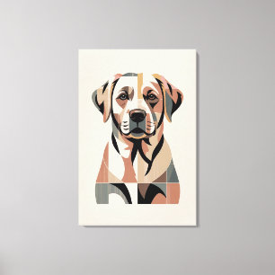 Warm Labrador Mosaic Portrait Canvas Print